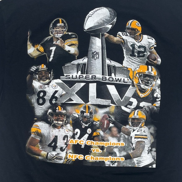 Vintage 2011 Super Bowl Steelers vs packers all black t shirt - Picture 4 of 4